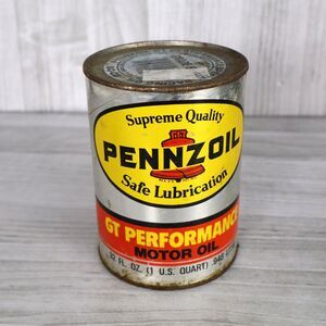 Vintage NOS Pennzoil GT Performance Motor Oil Paper Can SAE 20W-50 Full
